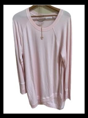 Athleta Light Pink Modal Layered Hem Sweater Knee Length Dress Large Petite NWOT